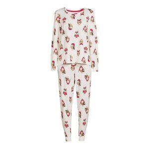 Secret Treasures Misses 2XL Top with 3XL Pants Winter Owls 2 Piece Pajama Set